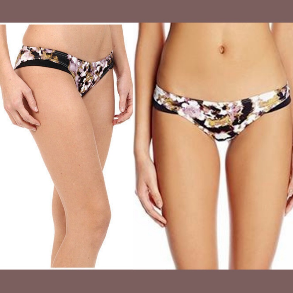 NEW $39 RVCA [ Size Large‎ ] Abstraction Cheeky Bikini Bottom in Black